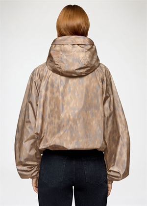 Printed flyweight nylon hooded printed jakke Burro A1010209 Ganni 